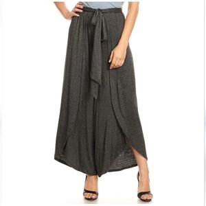 Shosho Boho Wrap Palazzo Split Wide Leg Pants